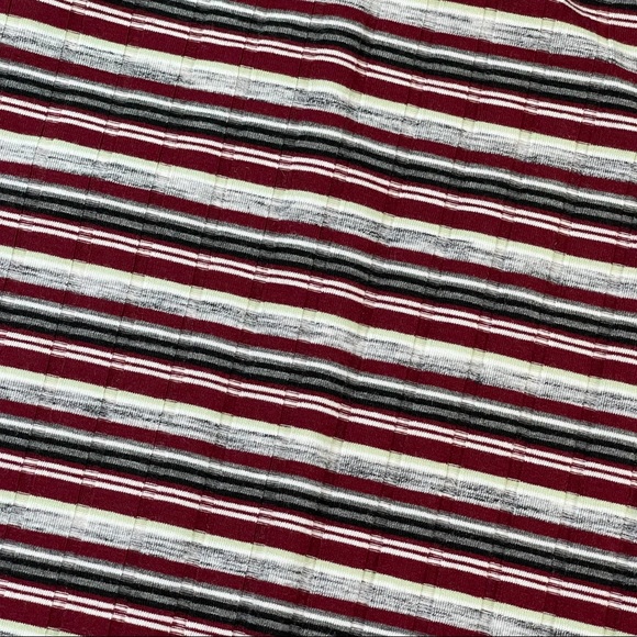 POL size large black, grey, red, cream, & white striped bodysuit, snap bottom - Picture 5 of 16